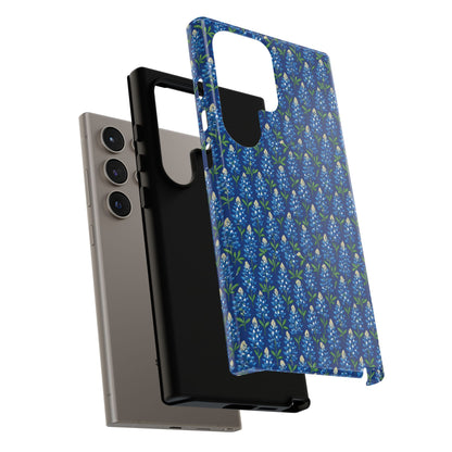 Phone Case, Texas Bluebonnet Tough Case, Navy Floral Phone Cover, Protective iPhone Case, Samsung Galaxy Case, Texas Wildflower Gift