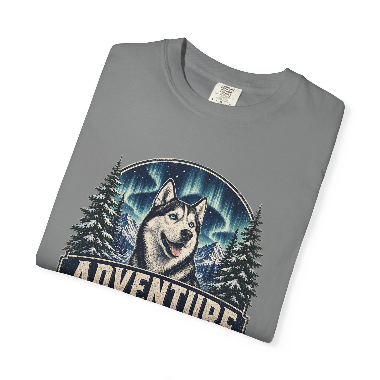 Adventure Has a Husky T-shirt | Husky Dog Graphic, Northern Lights, Outdoors