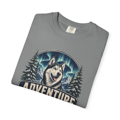 Adventure Has a Husky T-shirt | Husky Dog Graphic, Northern Lights, Outdoors