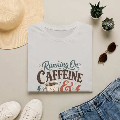 Running On Caffeine & Avoidance T-Shirt | Funny Coffee Quote Tee