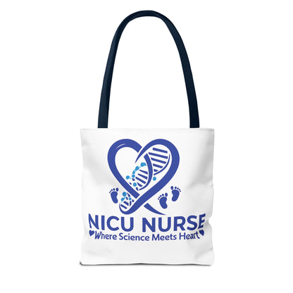 NICU Nurse Tote Bag, Science Meets Heart Bag, Gift for Nurses, Healthcare Tote, Personalized Nurse Gift