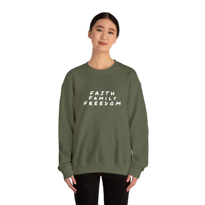Faith Family Freedom Sweatshirt, Religious Pullover Jumper, Christian Crewneck, Inspirational Sweatshirt, Unisex Religious Shirt, Faith