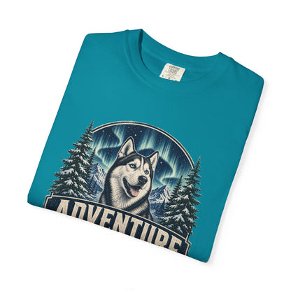 Adventure Has a Husky T-shirt | Husky Dog Graphic, Northern Lights, Outdoors