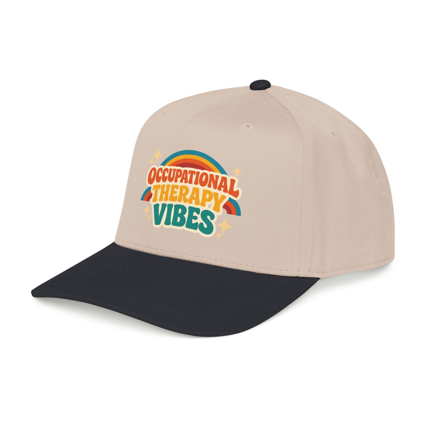 Occupational Therapy Vibes Cap | Retro Rainbow Mid Profile Baseball Cap