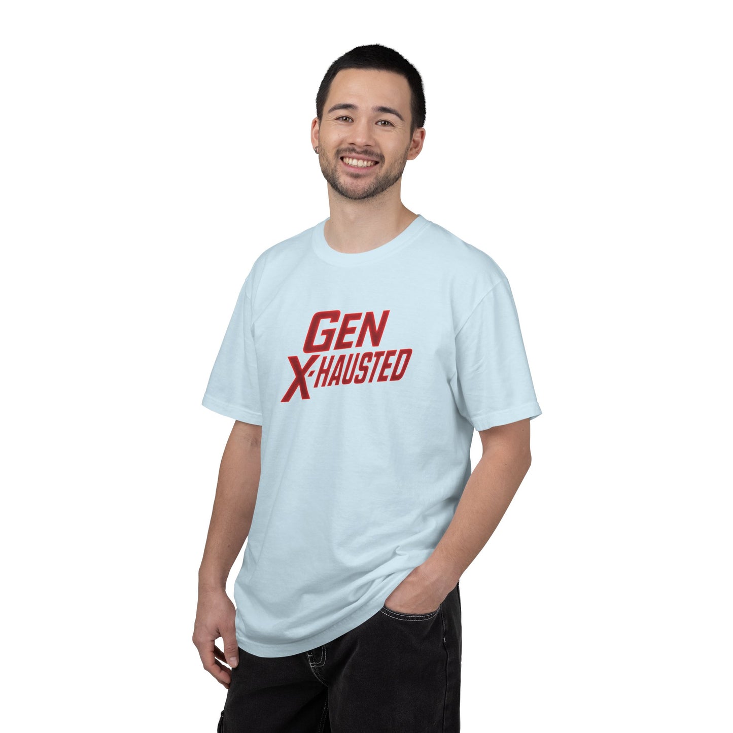 Gen X-Hausted Unisex T-shirt, Forgot Again Found Out Funny Tee, Gen X Humor Gift, Retro 80s 90s Shirt, Vintage Style Clothing