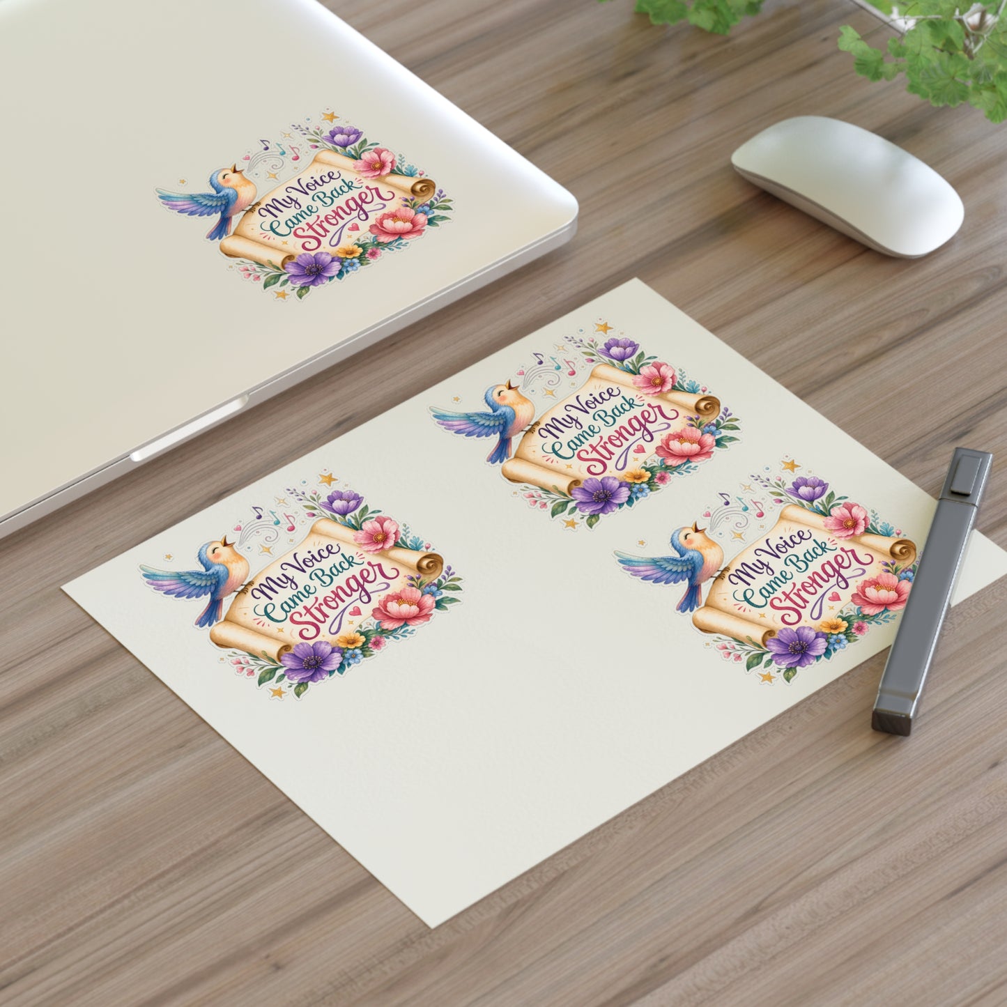My Voice Came Back Stronger Sticker Sheet | Floral Hummingbird Inspirational