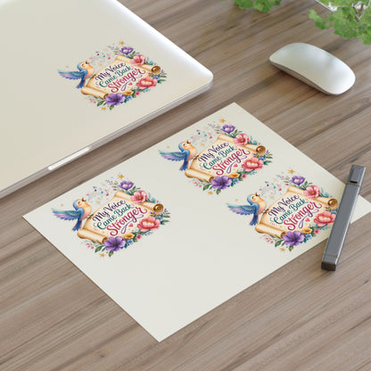 My Voice Came Back Stronger Sticker Sheet | Floral Hummingbird Inspirational