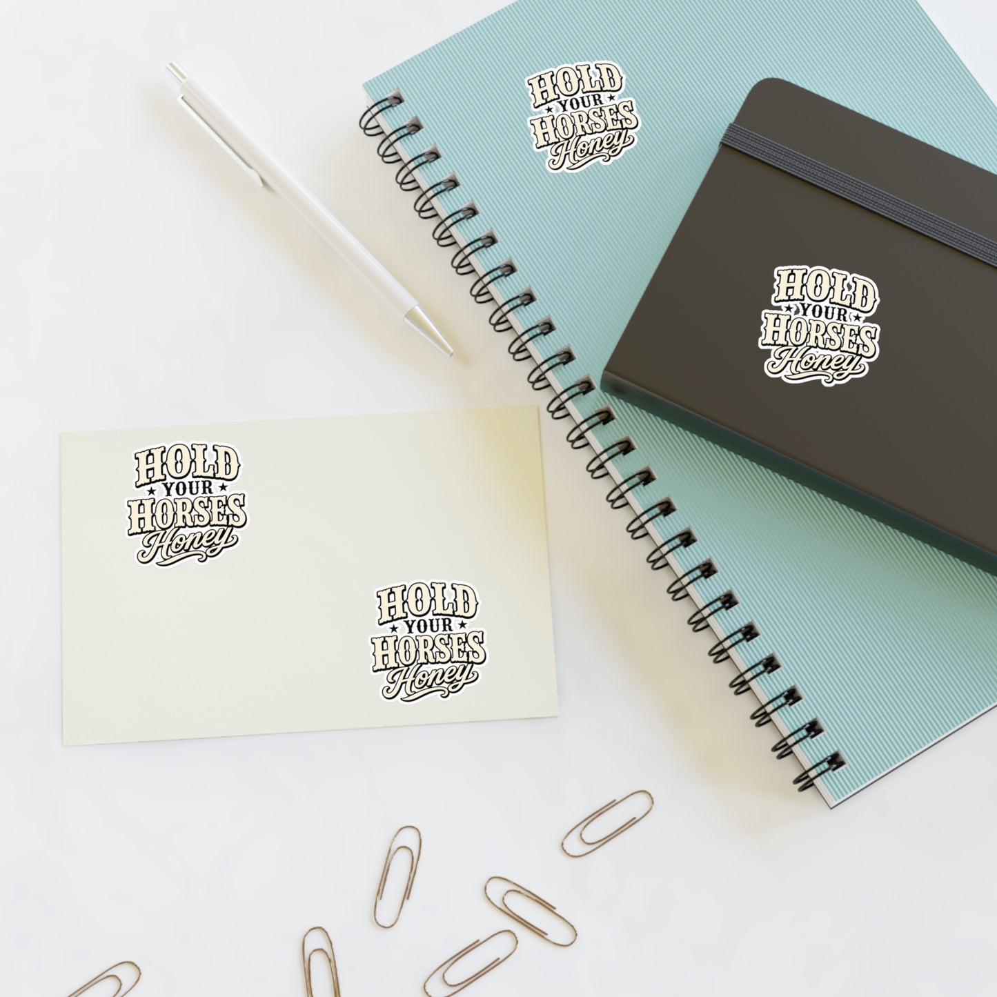 Hold Your Horses Honey Sticker Sheet | Western Retro Phrase Stickers