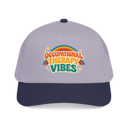 Occupational Therapy Vibes Cap | Retro Rainbow Mid Profile Baseball Cap