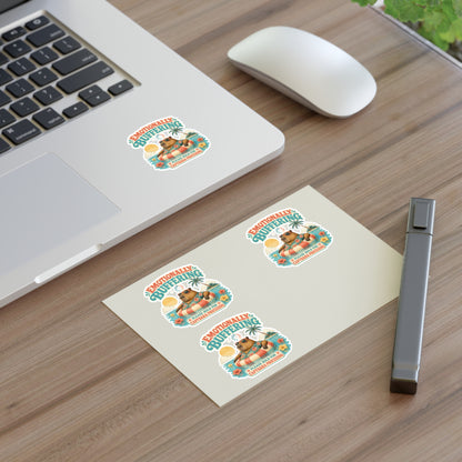Emotionally Buffering Capybara Illustration Sticker Sheet | 4pcs
