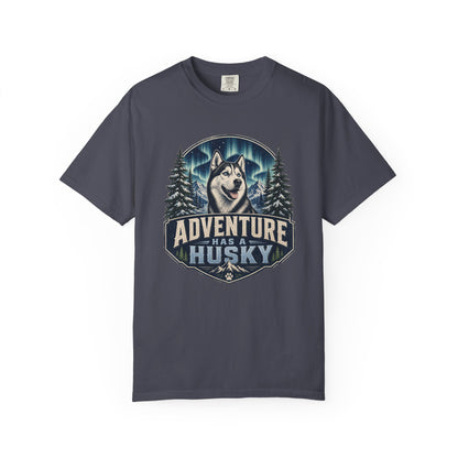 Adventure Has a Husky T-shirt | Husky Dog Graphic, Northern Lights, Outdoors