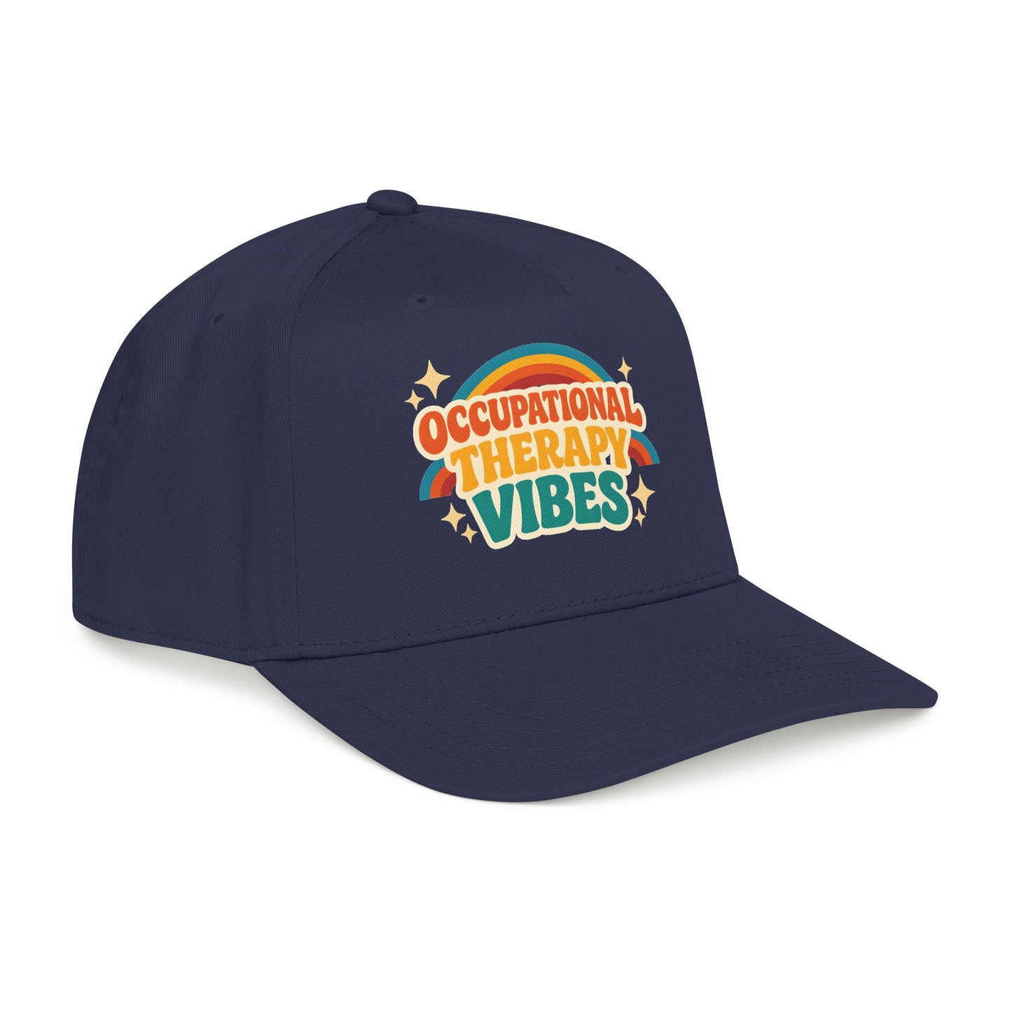 Occupational Therapy Vibes Cap | Retro Rainbow Mid Profile Baseball Cap