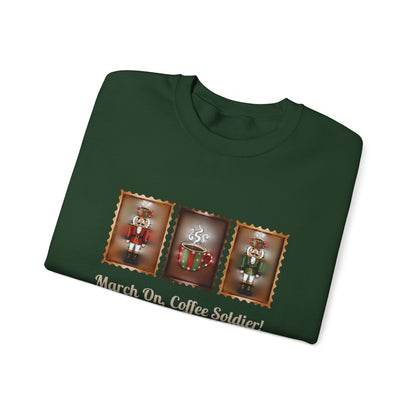 Coffee Soldier Nutcracker Crewneck Sweatshirt | March On, Coffee Soldier!