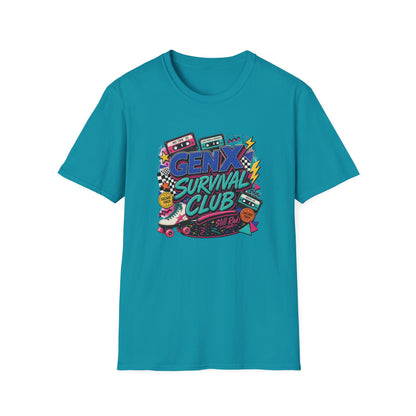 Gen X Survival Club T-Shirt | 80s Retro Cassette Graphic