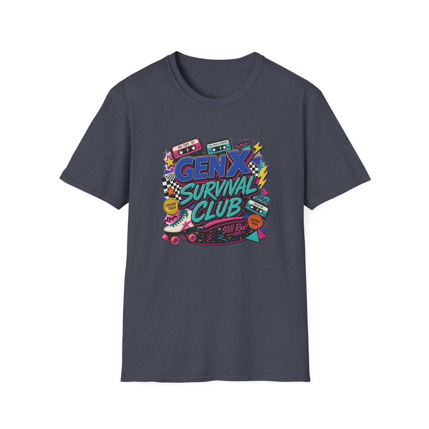 Gen X Survival Club T-Shirt | 80s Retro Cassette Graphic