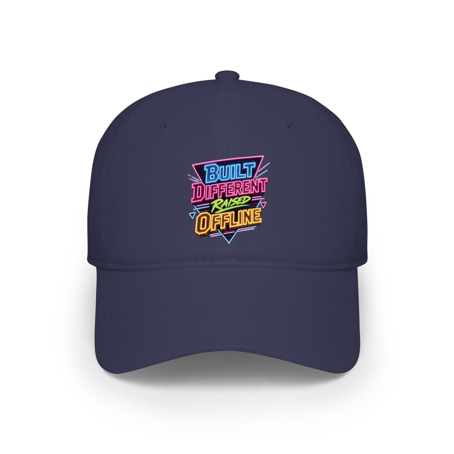 Built Different Offline graphic Baseball Cap | Retro Neon Patch