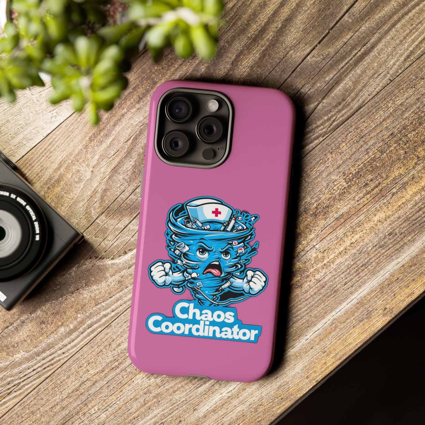Chaos Coordinator Phone Case, Fun Nurse Gift, Tough Cases for Healthcare Heroes, Unique Cell Phone Cover, Funny Medical Humor/ Pink