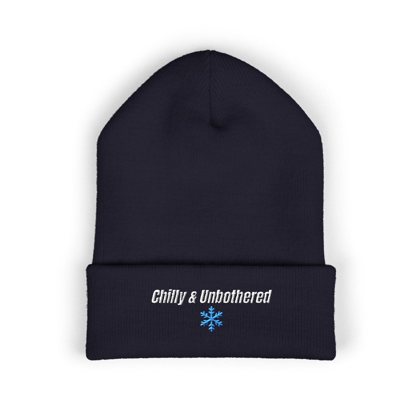 Chilly & Unbothered Beanie | Embroidered Snowflake Cuff Beanie