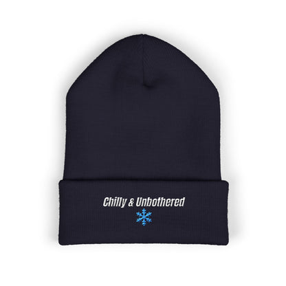 Chilly & Unbothered Beanie | Embroidered Snowflake Cuff Beanie