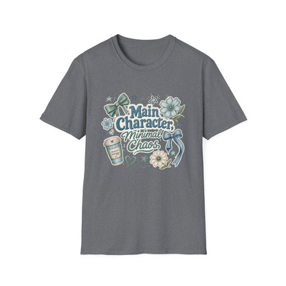 Main Character Minimal Chaos T-Shirt | Floral Bows Stars Design