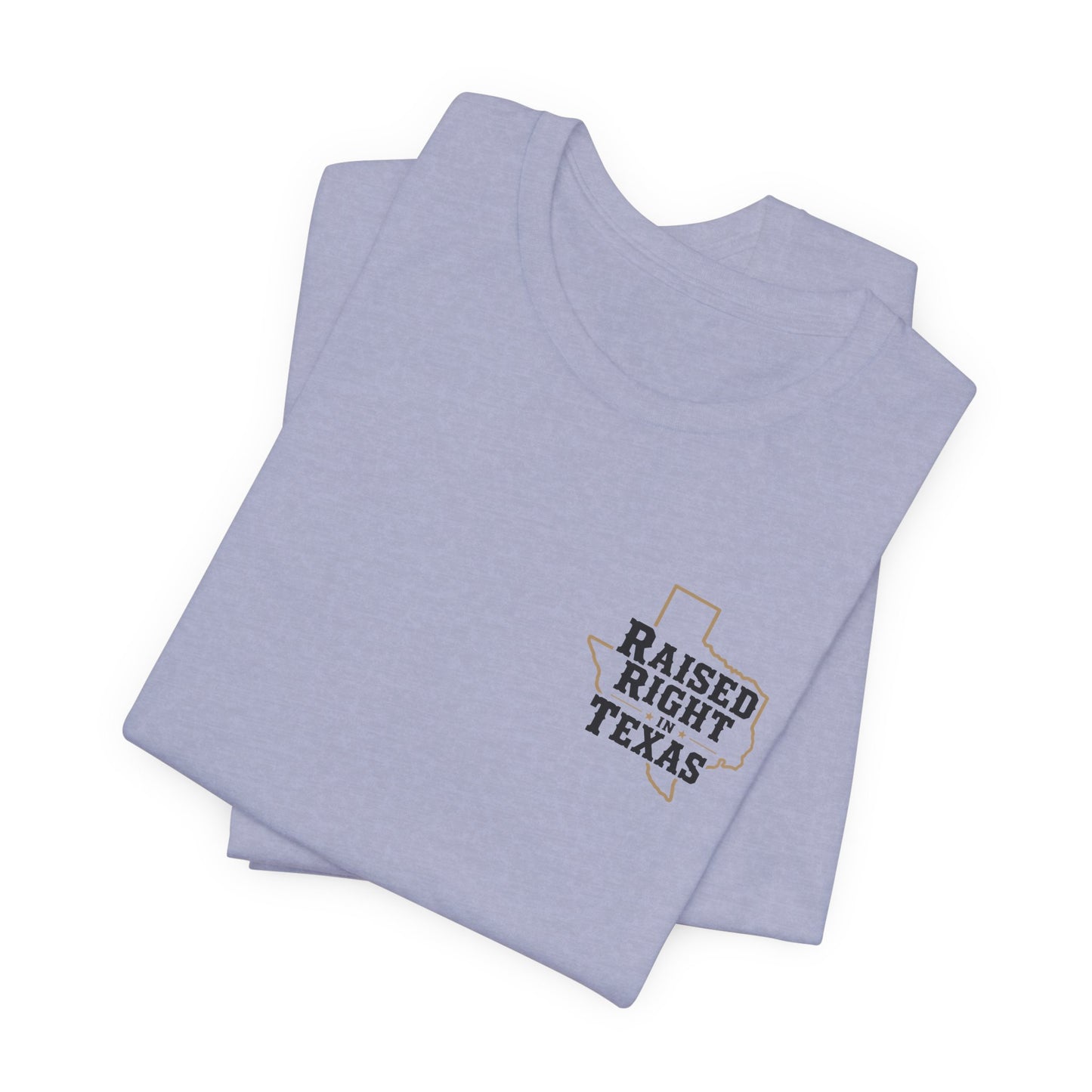 Raised Right in Texas T-Shirt | Texas Outline, Typographic Western Design