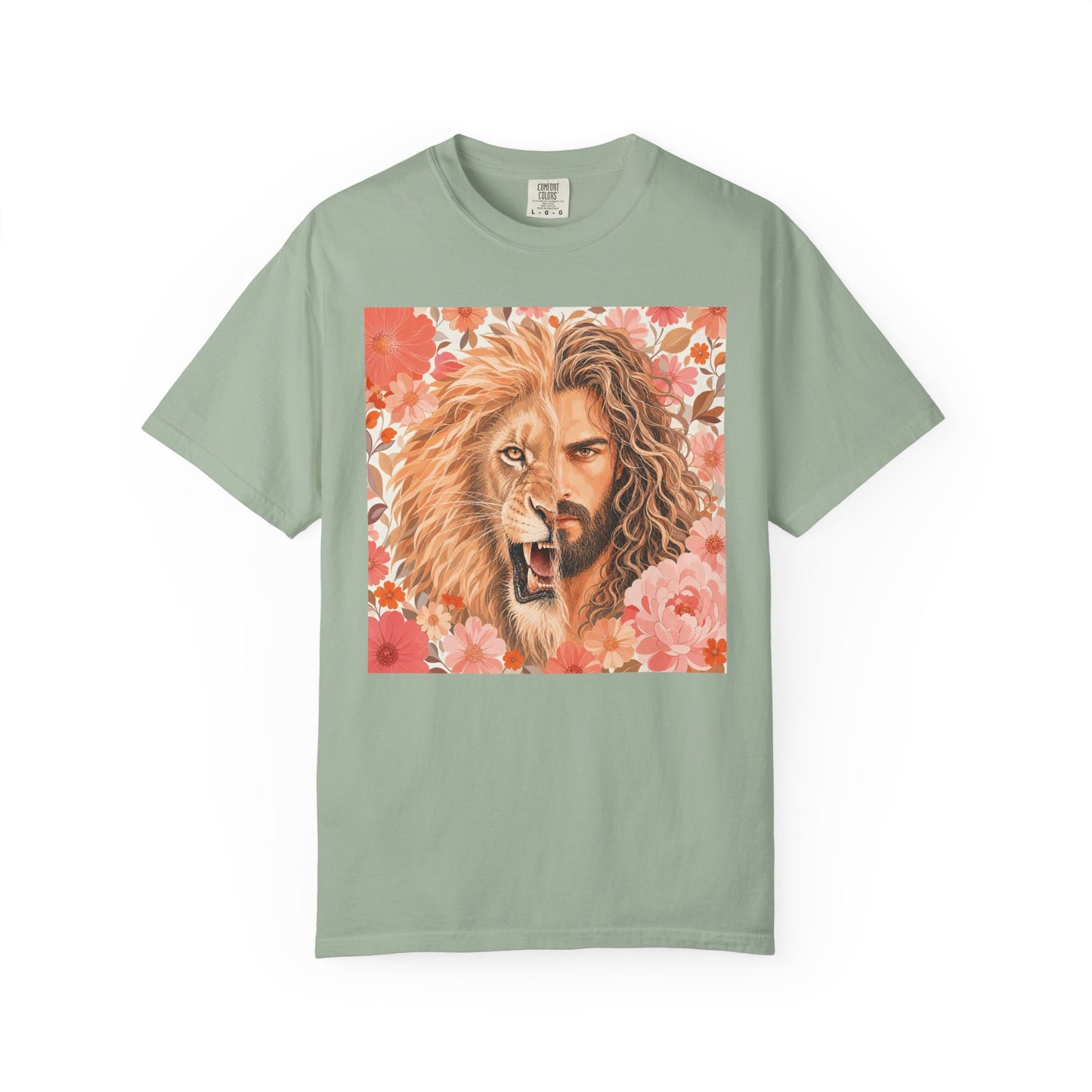 Jesus Lion of Judah split face portrait T-Shirt | Inspirational faith tee