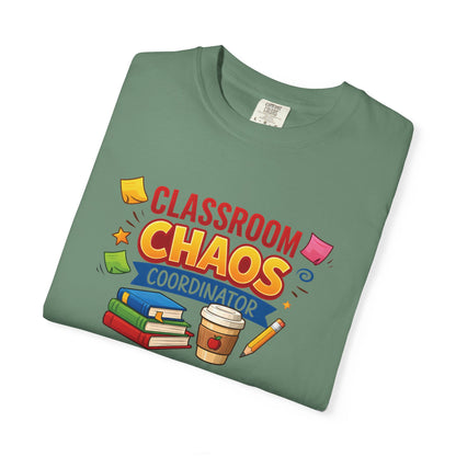 Classroom Chaos Coordinator T-shirt | Teacher Coffee Books Pencil