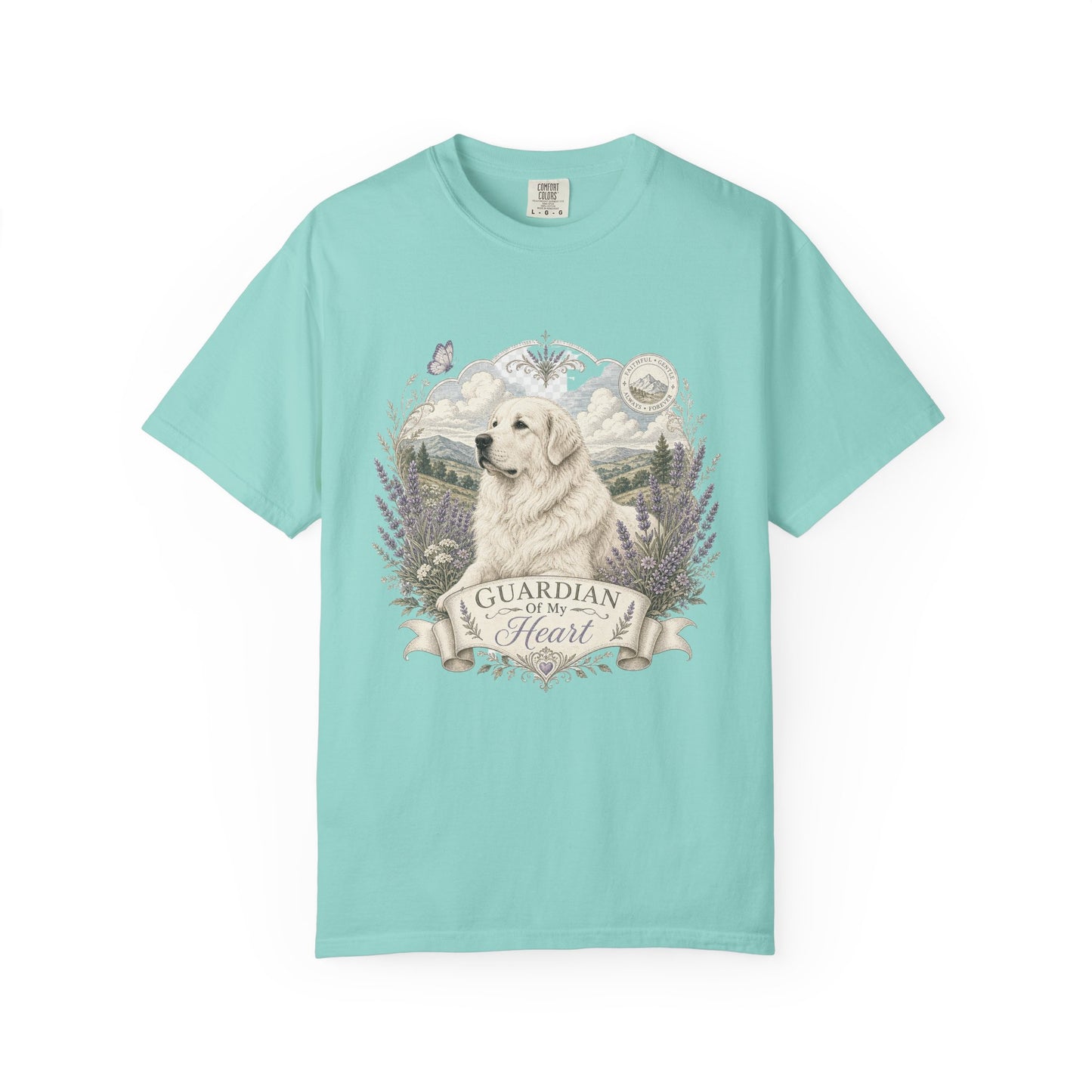 Great Pyrenees Guardian of My Heart T-Shirt | Mountain Dog Illustration