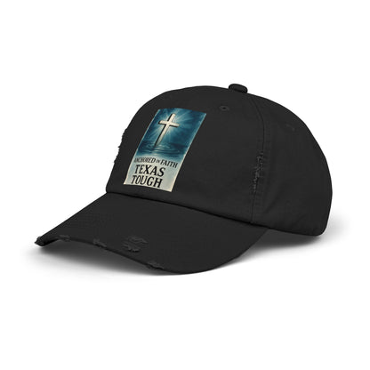 Cap, Anchored in Faith Texas Tough Distressed Hat, Unisex Baseball Cap, Texas Strength Tragedy Gift, Faithful Gift, Inspirational Headwear,