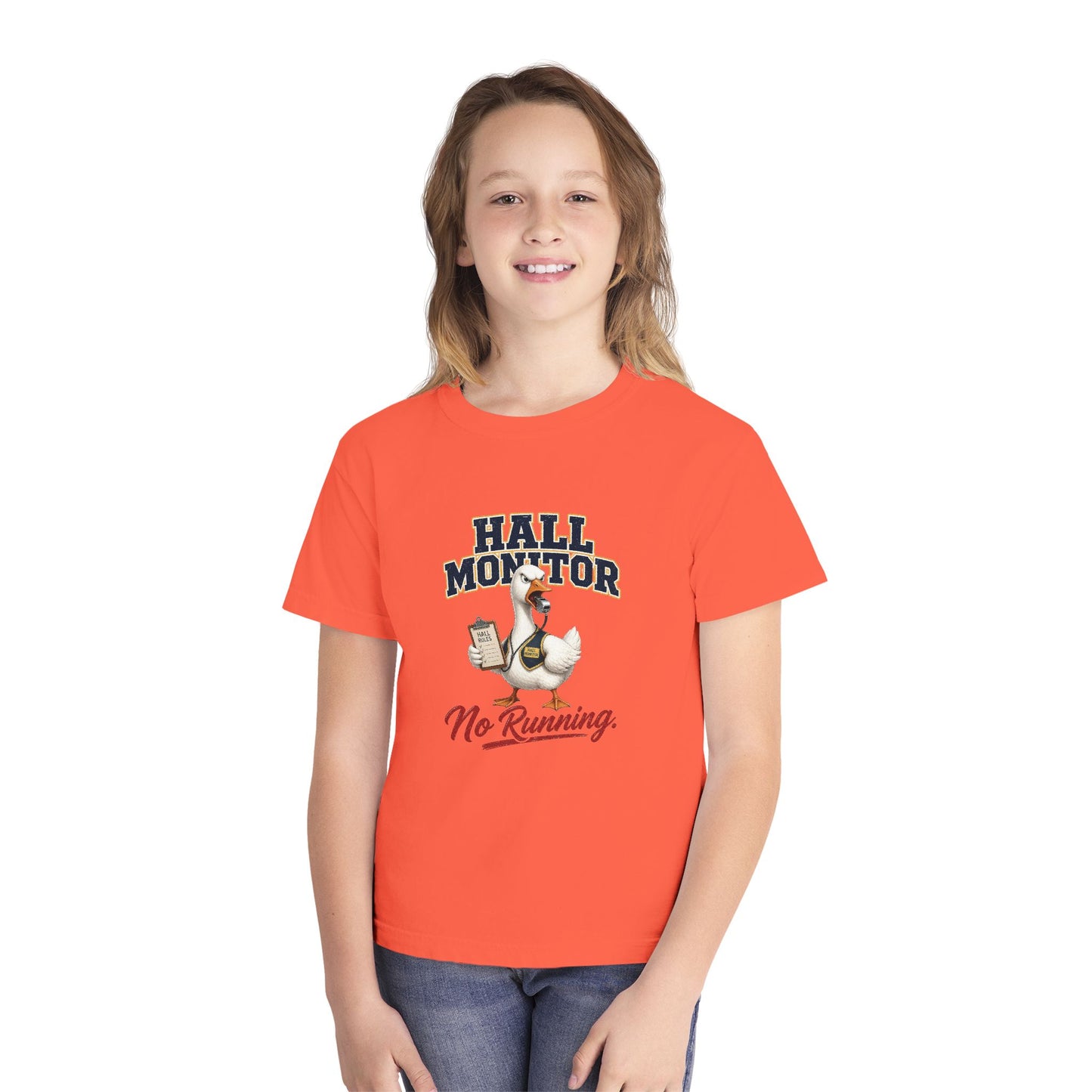 Hall Monitor Goose No Running Tee | Kids school safety shirt
