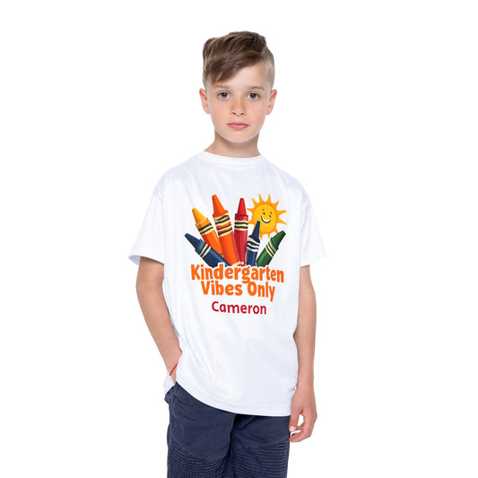 Playful Kids Sports Jersey - Kindergarten Vibes Only, Personalized Youth Tee, Fun Sportswear, School Events, Birthday Gift, Playdate Outfit