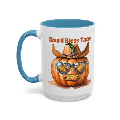 Gourd Bless Tacos Coffee Mug - Perfect for Fall, Halloween, Thanksgiving, Taco Lovers, Kitchen Decor