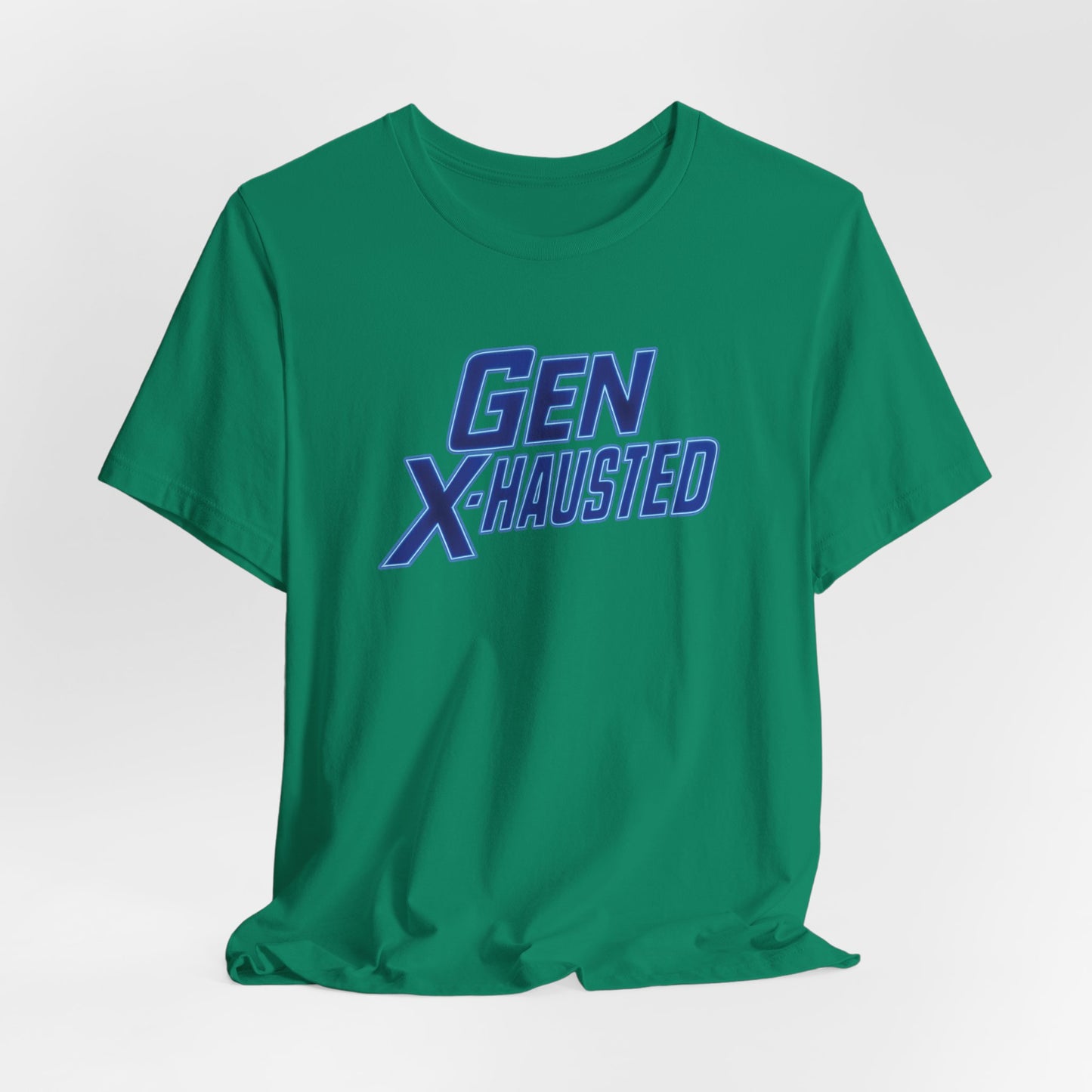 Gen X-Hausted Unisex Tee - Retro Humor Tee, Gift for Gen X, Casual Wear, Trendy Graphic Shirt, Unique Meme Apparel
