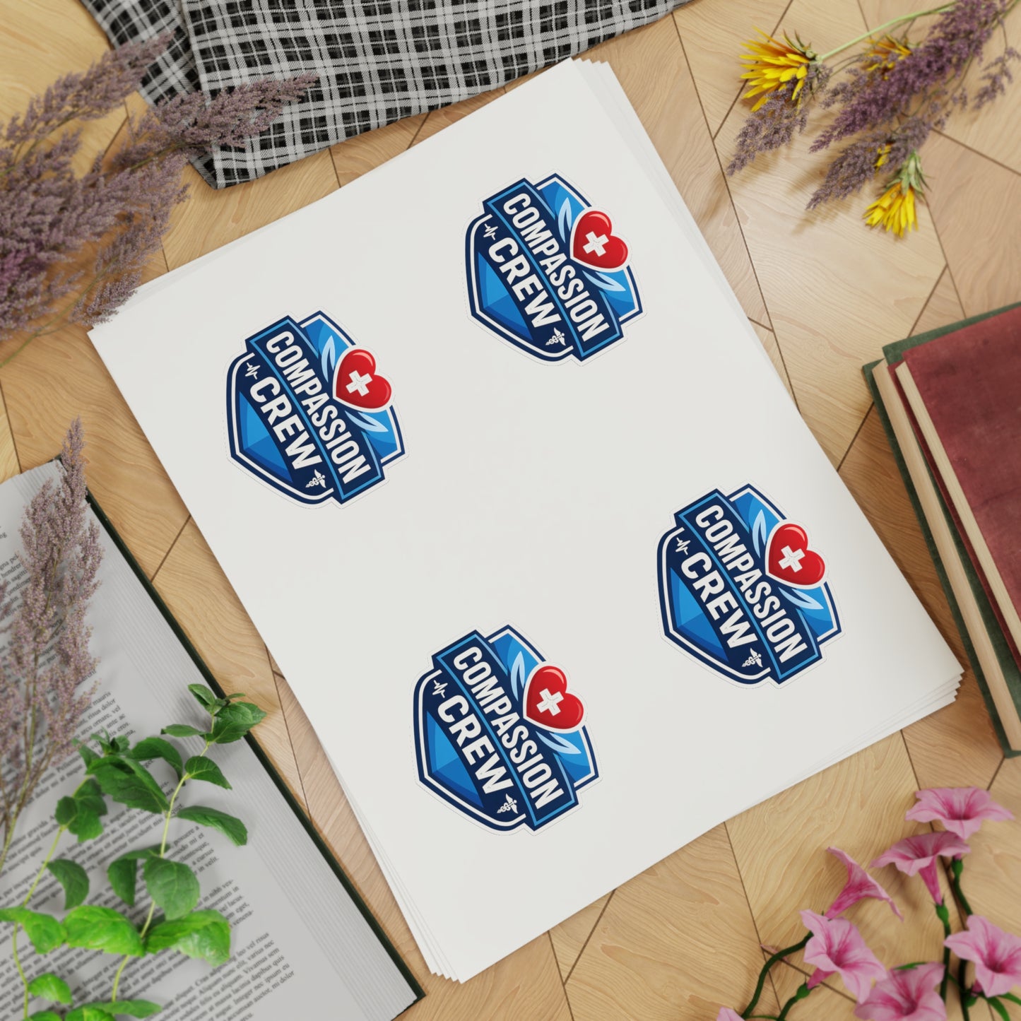Compassion Crew Badge Sticker Sheet
