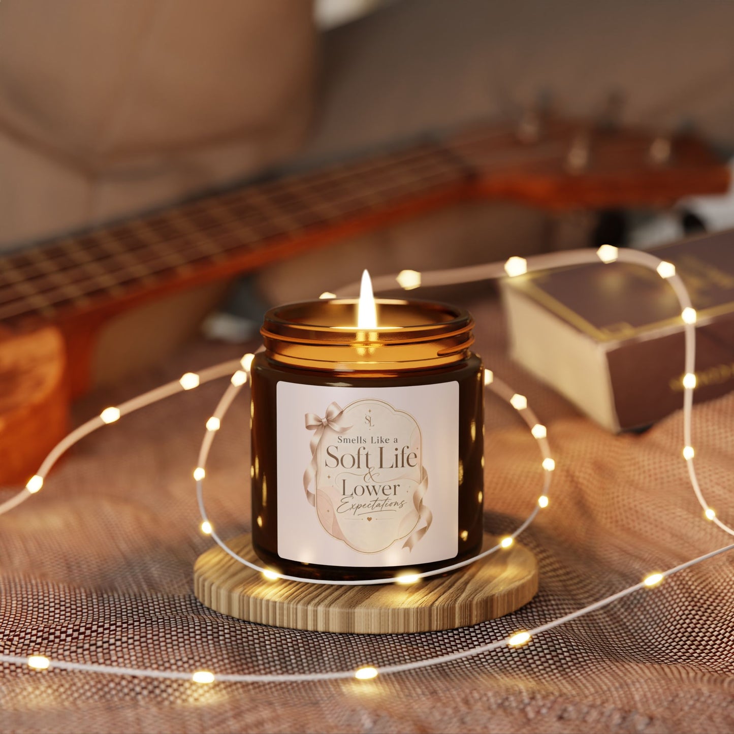 Soft Life Scented Candle amber jar | soy candle