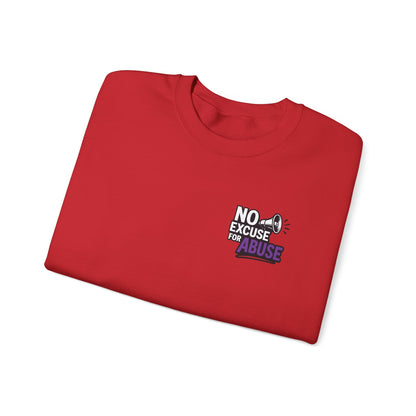Awareness Sweatshirt - Unisex Heavy Blend™ Crewneck Sweatshirt, Domestic Violence Support Jumper, No Excuse For Abuse