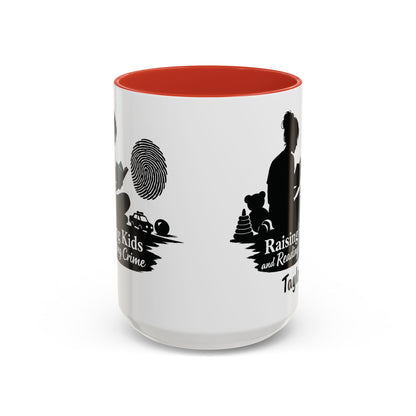 Raising Kids and Reading Crime Mug | Accent Coffee Mug