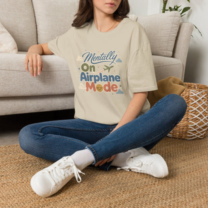 Mentally On Airplane Mode T-Shirt | Travel Plane Graphic