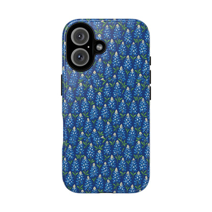 Phone Case, Texas Bluebonnet Tough Case, Navy Floral Phone Cover, Protective iPhone Case, Samsung Galaxy Case, Texas Wildflower Gift