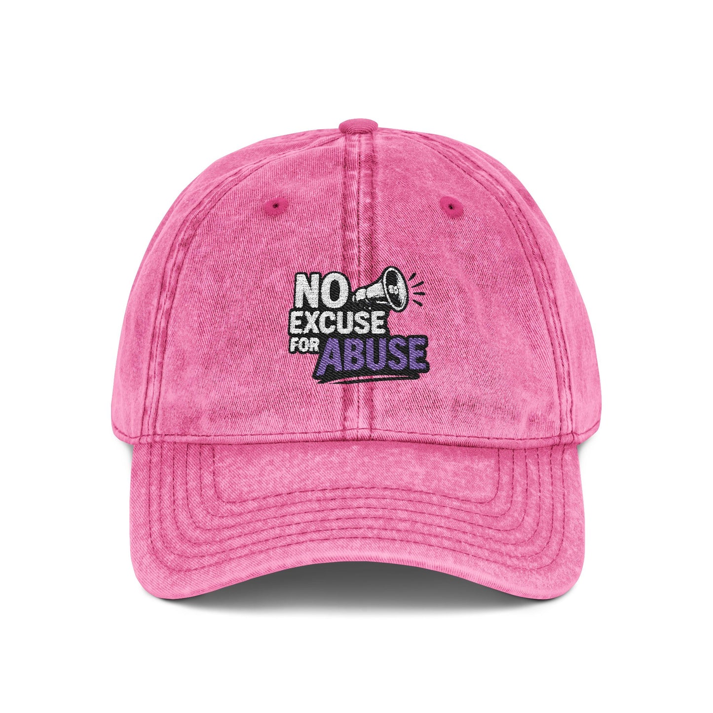 Vintage Embroidered Cap with Anti-Abuse Message - Casual Hat for Awareness, Support Events, Fundraisers, Gifts, Summer Days