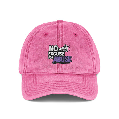 Vintage Embroidered Cap with Anti-Abuse Message - Casual Hat for Awareness, Support Events, Fundraisers, Gifts, Summer Days