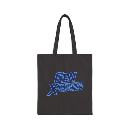 Gen X-Hausted Cotton Canvas Tote Bag | Eco-Friendly Shopping Bag, Gift for Gen X, Casual Everyday Use, Durable Tote