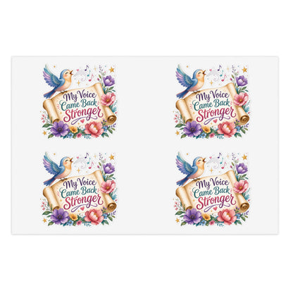My Voice Came Back Stronger Sticker Sheet | Floral Hummingbird Inspirational