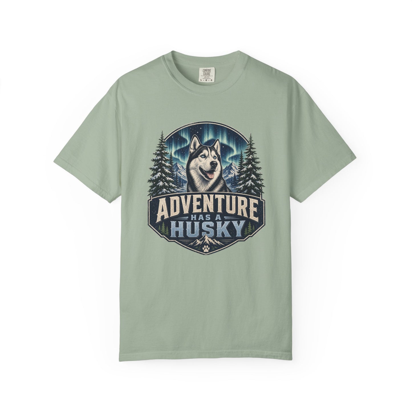 Adventure Has a Husky T-shirt | Husky Dog Graphic, Northern Lights, Outdoors