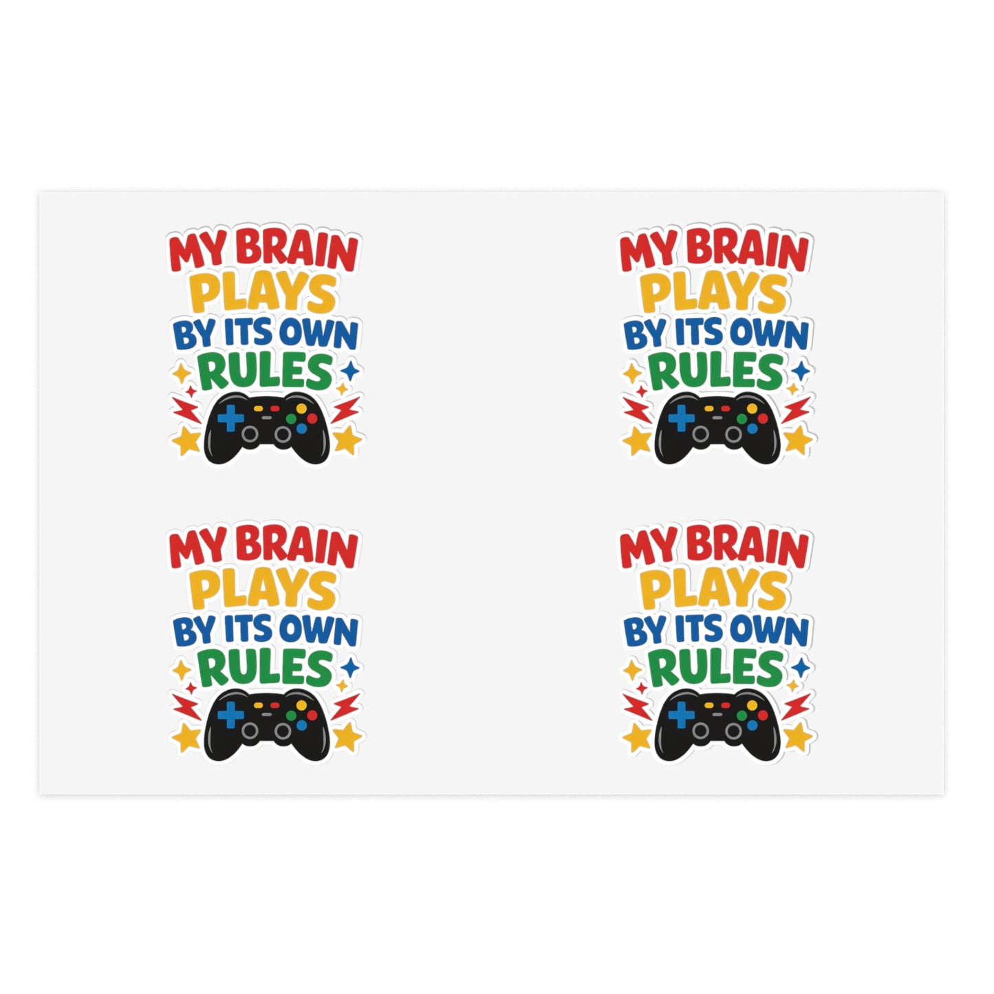 My Brain Plays By Its Own Rules Sticker Sheet | Autism Awareness Stickers