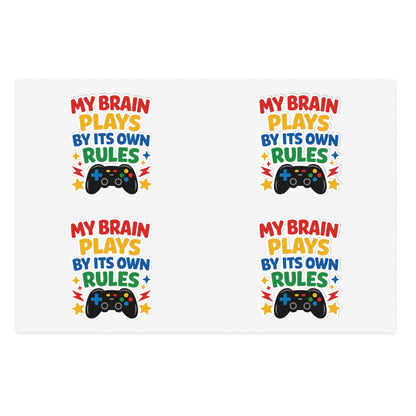 My Brain Plays By Its Own Rules Sticker Sheet | Autism Awareness Stickers