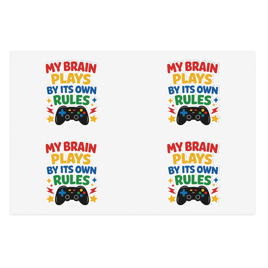 My Brain Plays By Its Own Rules Sticker Sheet | Autism Awareness Stickers