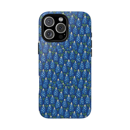Phone Case, Texas Bluebonnet Tough Case, Navy Floral Phone Cover, Protective iPhone Case, Samsung Galaxy Case, Texas Wildflower Gift