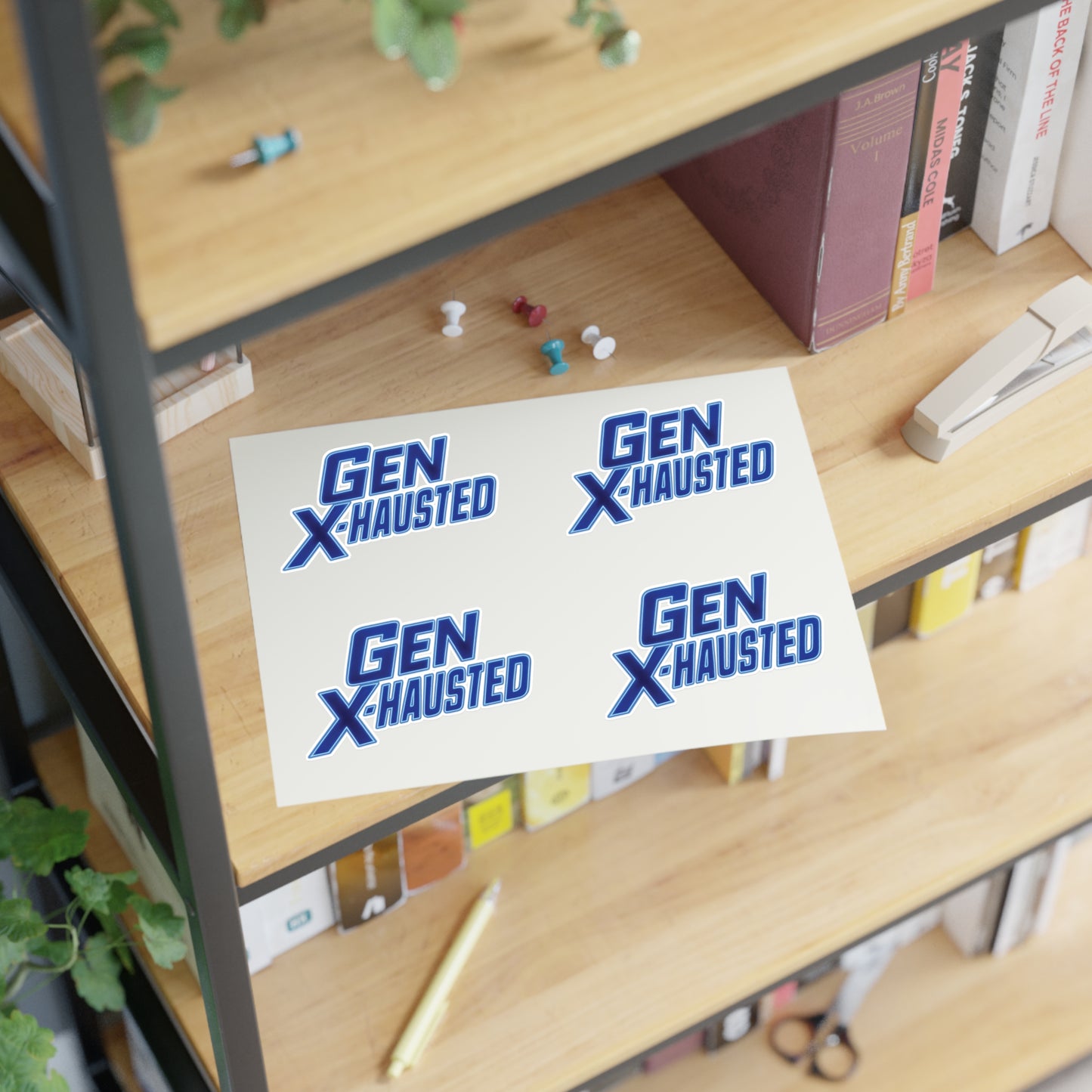 Gen X-Hausted Sticker Sheets - Quirky Office Decor, Fun Gifts, Generation X Humor, Laptop Stickers, Journal Accessories