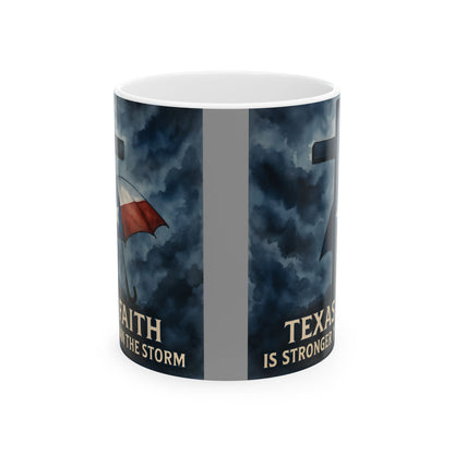 Texas Faith Ceramic Mug, Religious Coffee Cup, 11oz Christian Tea Mug, Scripture Verse Drinkware, Inspirational Quote Mug, Devotional Gift